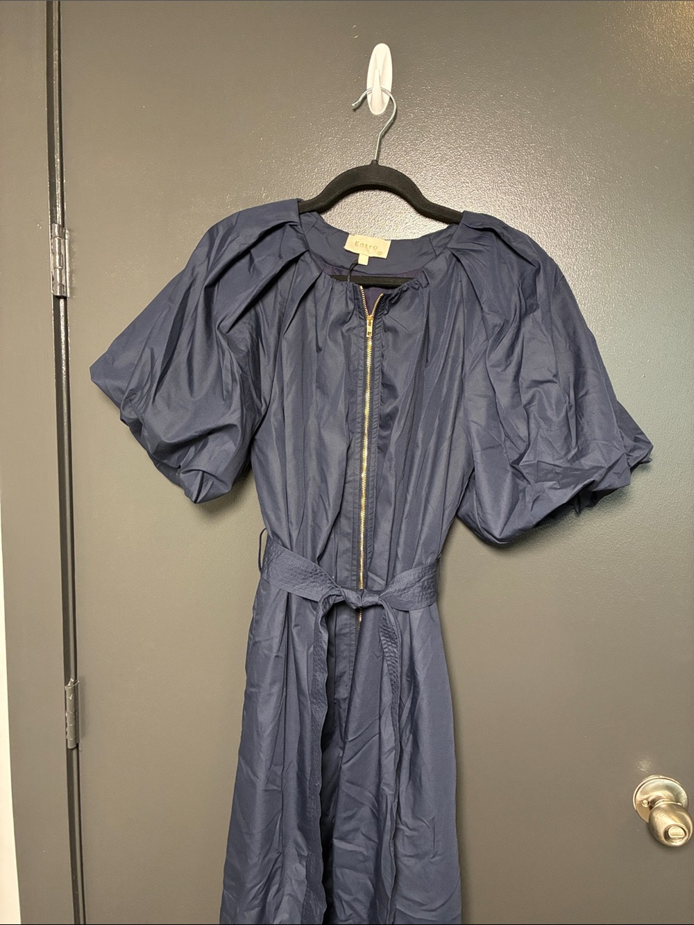 NWT Entro Brynlee Navy Blue Dress MIDI Sz S - Picture 2 of 5